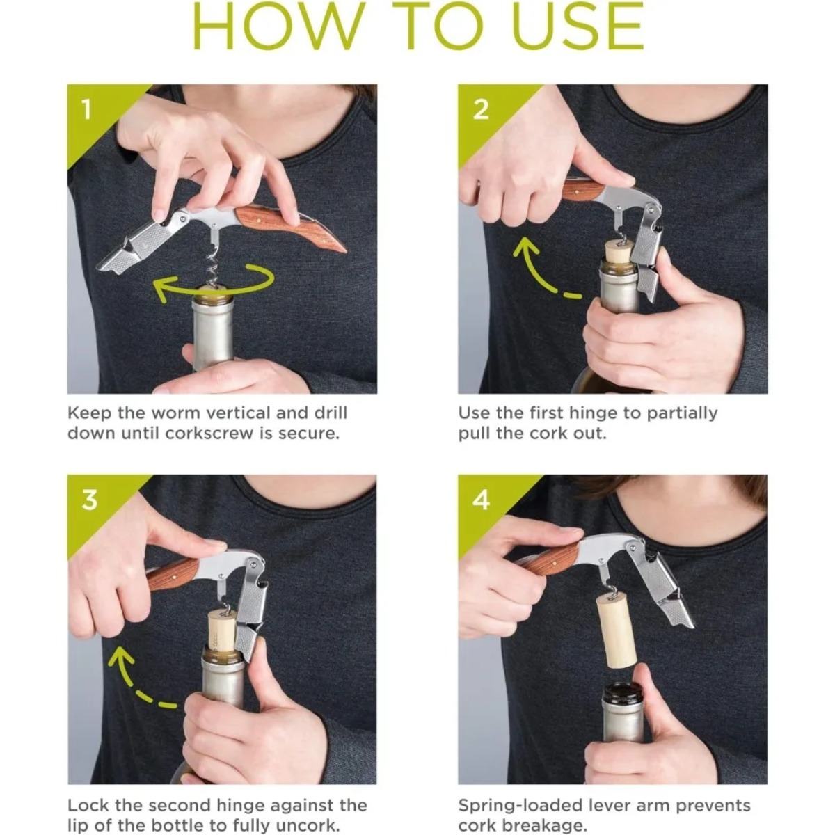 Durable Stainless Steel & Wood - Cork Screw Lever recension och pris