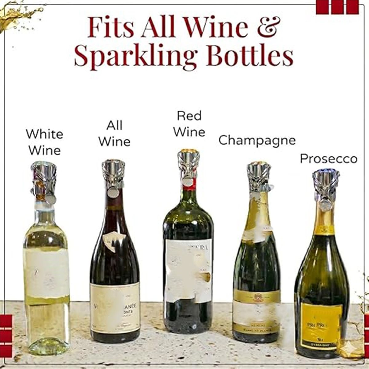 (A02R] 2Pcs Wine Stopper & Cha - Wine & Beer Shop Photos recension och pris