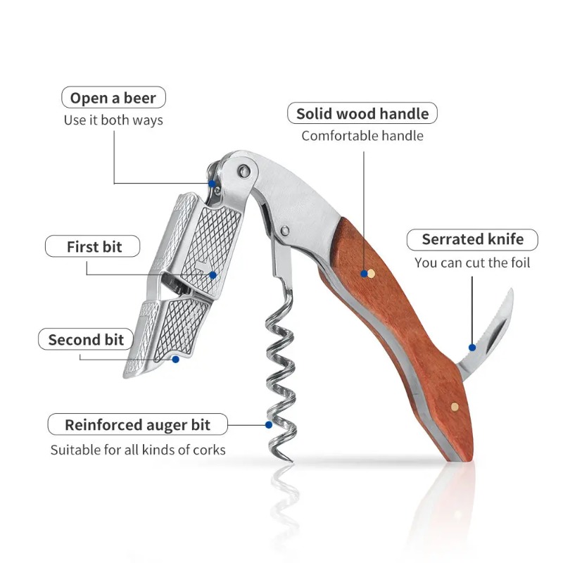 Stainless Steel and Wood 1pc S - Cork Screw Lever recension och pris